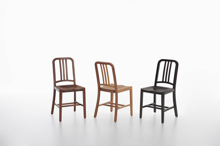 1006 Navy Wood Chair - Black Stained Oak