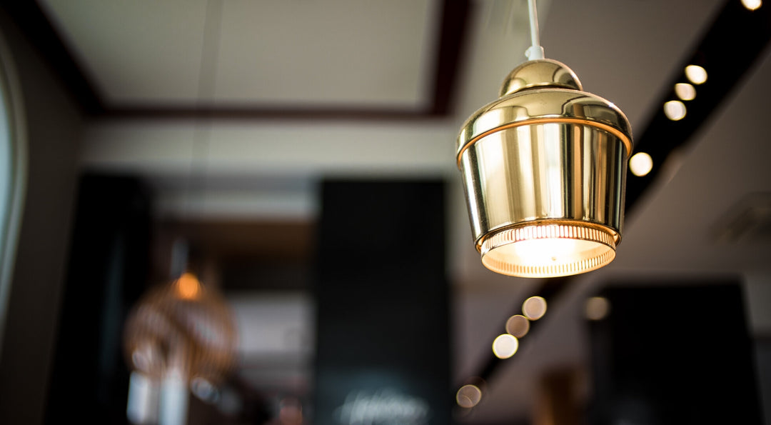 Pendant Lamp A330 - White/Brass (Discontinued Model) - Ex Showroom