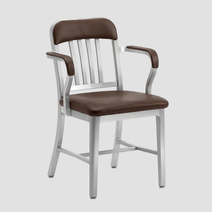 1011 Navy Semi-Upholstered Armchair