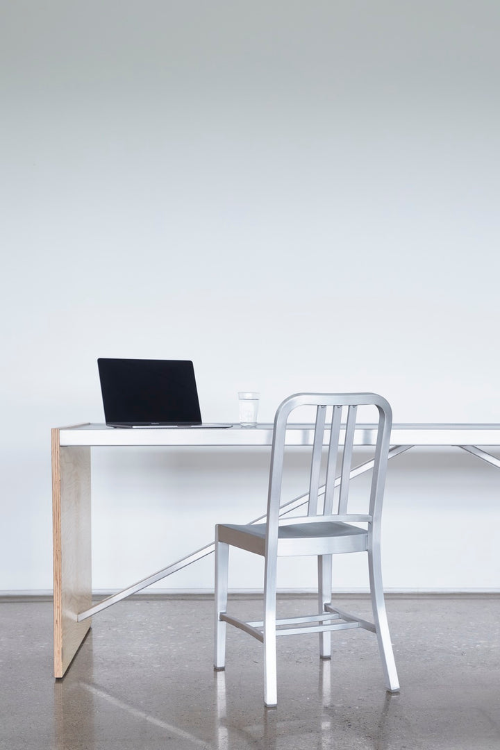1006 Navy Chair - Brushed