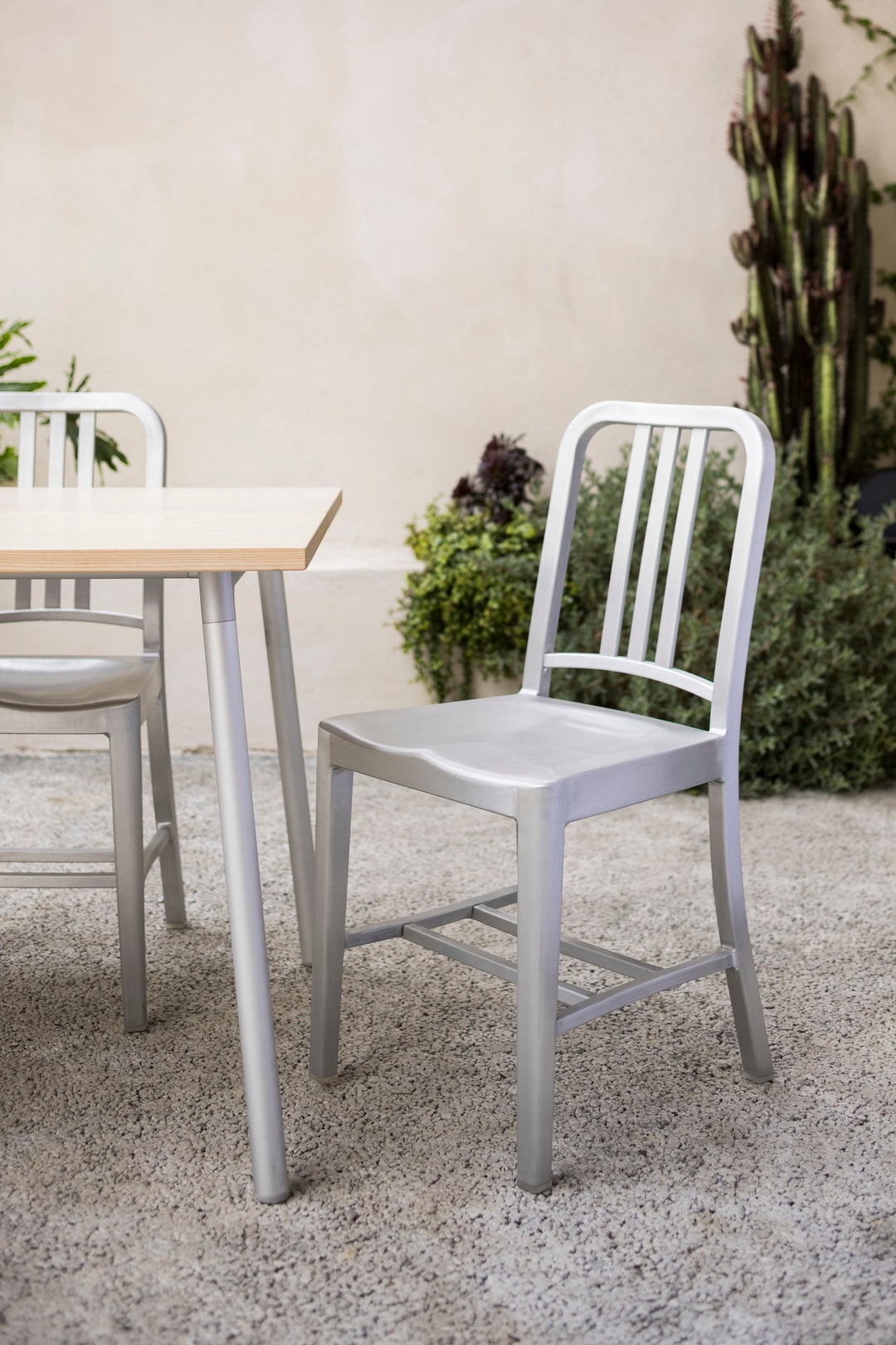 1006 Navy Chair - Brushed