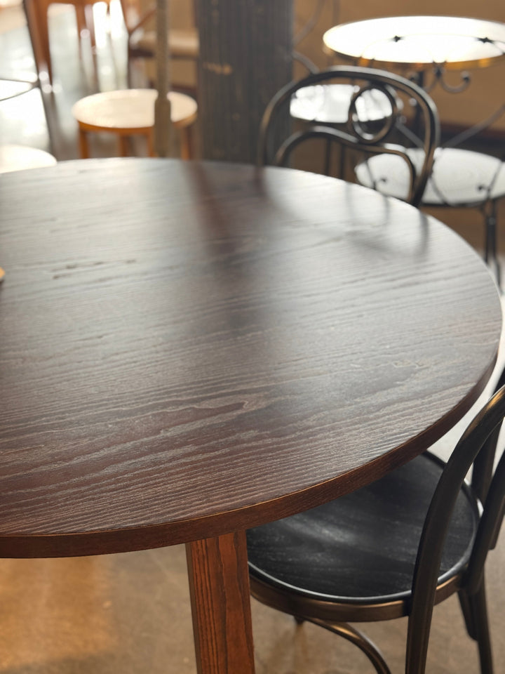 Bach 1.2m Round Table - Dark Walnut - Ex Showroom Model