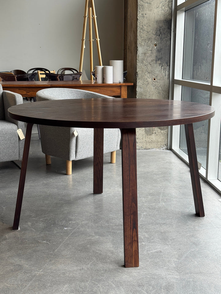Bach 1.2m Round Table - Dark Walnut - Ex Showroom Model