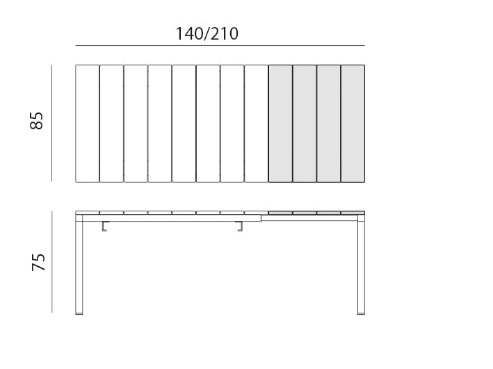 Rio Alu 140-210 Extendable Table