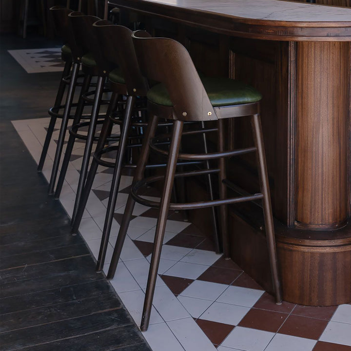 Otto Barstool - Low Back - Dark Oak