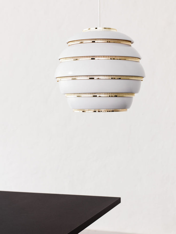Pendant Lamp A331 "Beehive" - White/Brass