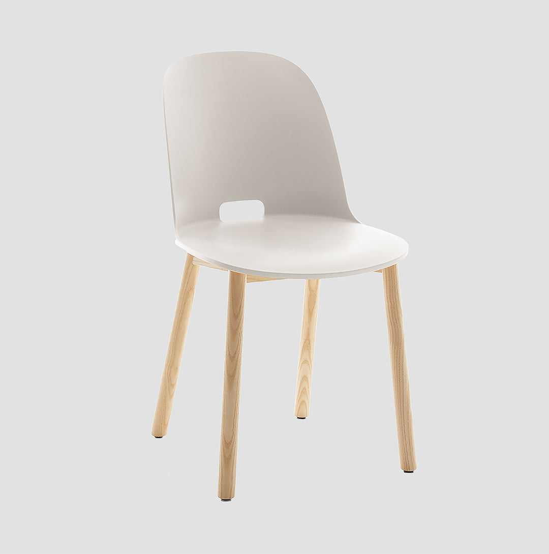 Alfi High Back Chair - White/Natural Ash