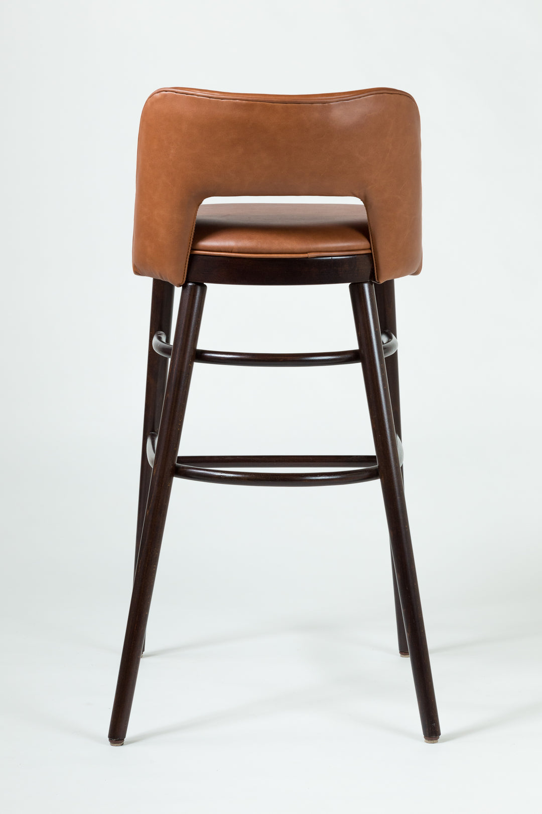 Otto Barstool - Upholstered Low Back - Dark Oak